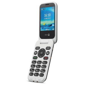 Doro 6880 Simple Clamshell Mobile Phone with Emergency Button (Black/White)